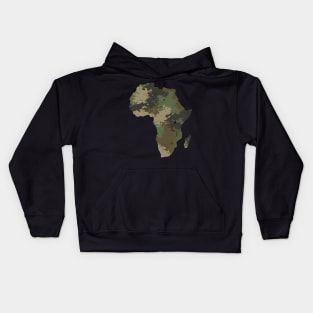 Africa Continent Map Camo Pattern African Safari Camouflage Kids Hoodie